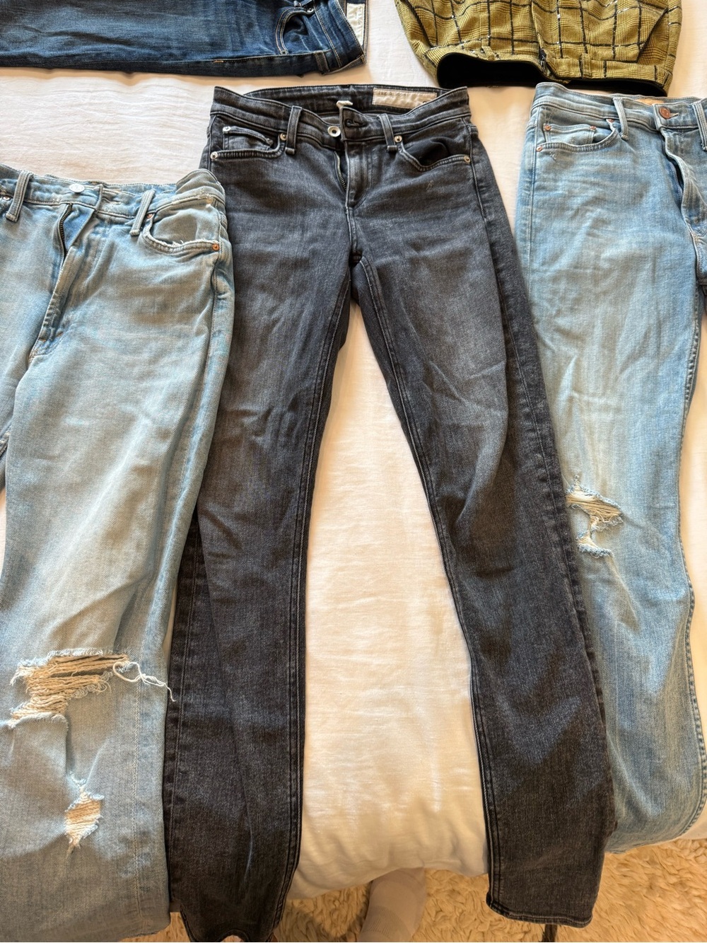 MOTHER Black Ankle & Cropped Jeans